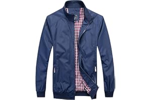 BLU APPAREL Harrington - Chaqueta bómber deportiva elegante e informal de peso medio para hombre