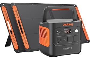 Jackery 2000 v2 Tragbare Powerstation mit 2 * 100W Solarpanel, 2042Wh Solargenerator mit 2200W Ausgang, LiFePO4 Batterie Schnellladung für Camping, Wohnmobil, Off-Grid