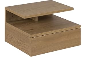 AC Design Furniture Fia Comodino per Montaggio a Parete Effetto Quercia con 1 Cassetto e Vano a Giorno Mobili per Camera da letto Armadietto H: 22,5 x B: 32 x L: 35 cm