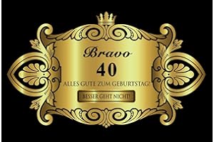 OBLIQUE UNIQUE Oblique-Unique® Étiquette pour bouteille d'anniversaire 40 ans Doré élégant