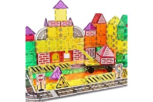 HOTUT Magnetyczne klocki, 40-częściowy przezroczyste magnetyczne klocki konstrukcyjne 3D, Magnetyczne klocki budowlane dla dzieci, Idealne magnetyczne zabawki konstrukcyjne dla chłopców i dziewczynek