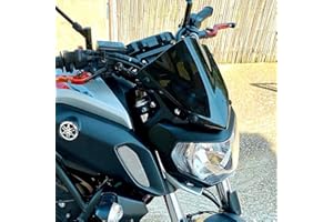 LORABABER Moto Pare-Brise Avant Pare-Brise Airflow Déflecteur Double Bulle Carénage Compatible avec MT07 FZ07 MT-07 2018-2020 2019 2018 2019 2020 (fumée)