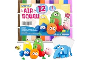 KOKOBOX AIR DOUGH 12 Colore (36pz) Argilla Polimerica da Modellare per Bambini Plastilina Senza Cottura Pasta, Creta Polymer Foam Clay