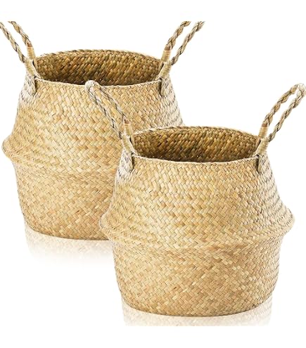 Panier de rangement naturel taille L jonc de mer – Compactor