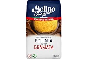 il Molino Chiavazza Coarse Cornmeal Polenta - Polenta Rustica Bramata 1kg | Made with 100% Italian Corn | Vegan & Gluten-Free