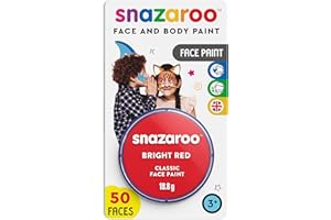 Snazaroo - Peinture Pour Visage et le Corps, Maquillage Pour Visage et Déguisement, Pour Enfants et Adults,Fard Blister 18 ML, Couleur Rouge Vif
