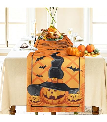 Simpeak Chemin De Table Pour Halloween Avec Sets De Table, 1PC