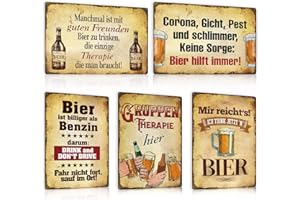 ZDFDC 5er Set Blechschilder Lustiger Spruch - Retro Metallschild 20x30cm - Vintage Schild für Bar Club Pub