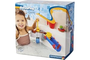 AquaPlay Sploshy Mountain Badewannenspielzeug - Wasserspielzeug für Kinder ab 1,5 Jahre - Spielzeug-Wasserbahn mit Pumpe, Stausee & Boot inkl. Saugnäpfe für Badewanne & Co.