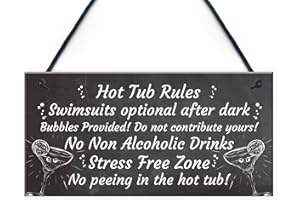 RED OCEAN Pizarra para colgar reglas de la bañera de hidromasaje, placa para verano, casa de jardín, regalo