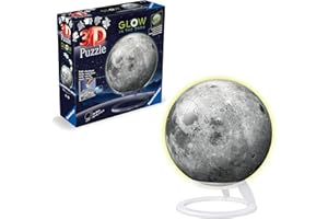 Ravensburger Glow in The Dark Moon - 3D Puzzles for Kids Age 6 Years Up - 72 Pieces - No Glue Required