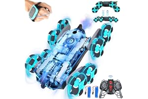 Nauotk Voiture Télécommandée pour Enfants, 8WD 2.4Ghz Voiture RC Telecommandé, Electrique Enfants, 360° Rotation Drift Auto avec Fonction Spray et Musique,Jouet Enfant 4-12 Ans Cadeau Garcon,Bleu