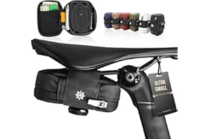 Lumiere & Co. Falcon Magnetic Saddle Bag - 0,37L | 5“ x 3” x 1,5" | Design elegante e minimalista, fissaggio rapido con fibbia magnetica | Borsa da sella per ciclismo su strada (Nero, Ultra Small)