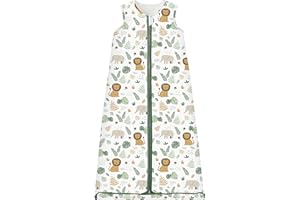 Chilsuessy Gigoteuse Bébé Fille Garçon Hiver Pyjama, Tog 2.5 Coton Turbulette Gigoteuse Longueur Ajustable, La forêt des Lions,