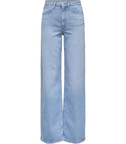 Pantalon Large En Denim Taille Haute Femme – Jean Ample Jambe Large Couleur Unie Noir – Style Classique Et Confortable