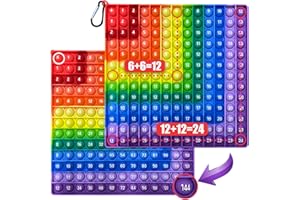 Zamety Pop It, Popit Fidget Toys, Poppit Antistress Bambini, Moltiplicazione e Addizione 2 in 1 Pop It Fidget, Doppio Lato Gioco Bambini, Giochi Antistress per Adulti, 20 x 20 cm
