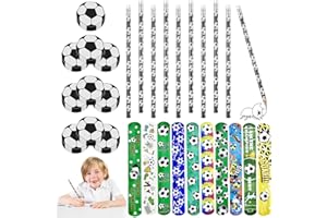 GAROMIA 30 Fussball Bleistift Fußball Radiergummi Bleistiftanzug Fußball Slap Armbänder Party Mitgebsel Kindergeburtstag Fussball Geburtstag Junge Fußball Mitgebsel Jungen Bleistifte