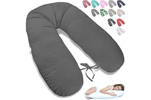 ‎EKM TRADE ekm trade 170cm XXL Stillkissen Schwangerschaftskissen Lagerungskissen Seitenschläferkissen große Farbwahl Handmade Baumwolle 100% aus Zertifizierte Materialien (30 – Grau)
