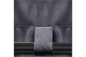 Rosnek 2 Panel Outdoor Curtains Bottom Fixable,Windproof Design Pergola Curtains W 52" x L 108" with Top Grommets,Gazebo Curtains Thermal Insulated Waterproof for Garden,Patio,Pergola(Dark Gray)