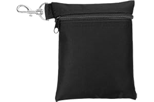 PATIKIL Golf Tee Pouch, Zipper Golf Ball Bag with Metal Lobster Claw Clip for Men Women Valuables Holder