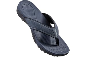 HAOLIRA Men's Surfing Flip Flop Leather Arch Support Summer Holiday Beach Sports Thong Sandals for Indoor Outdoor Comfort Casual Plantar Fasciitis Slippers