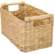 Cesta Portabotellas De Jacinto De Agua - Para 6 Botellas De Hasta 1,5L, 32x22x18 Cm, Asa Plegable | Sostenible Y Hecha A Mano