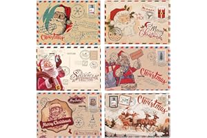 FiveMileBro 12 Piezas Tarjetas Navideñas con Sobres, Navidad Tarjeta de Felicitación, Postales Navidad, para Saludos Familia, Amigos, Niños