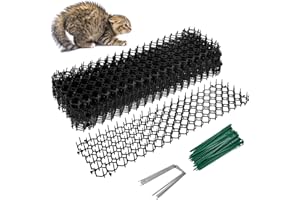LOYALA 20PCS Tapis Anti-Chat 4.9M Anti Chat avec 10 Pointes en U e 50 Serre-Câbles Verts Répulsif Chat Grille Tapis Anti-Chiens pour Jardin Maison Intérieur Extérieur (20pcs)