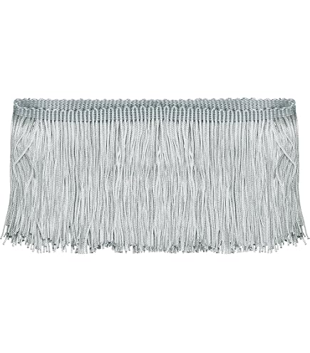 WANYI 10 Yard 15CM Large Frange de Garniture, Bordure à franges, Paillettes Frange Tassel Ruban pour Bricolage Vêtements Accessoires Dress Robe Costumes Décoration(Argent