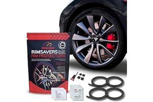 RIMBLADES Rimsavers Black Alloy Wheel Protectors – Fits Up to 22” x 4 Wheels | Ideal for Flat Edge Rims | 3 Colour Options | Easy DIY Fit | Protects Against Kerb Rash | Car Exterior Accessory