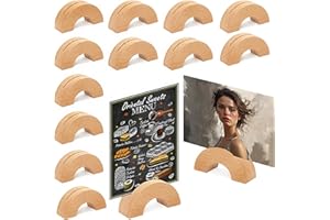 Gipizi Place Card Holders Wood 12 Pcs, A5/A6 Menu Holder Wooden Table Number Holder Stands for Restaurants, Photos holder for Weddings, Banquets and Parties