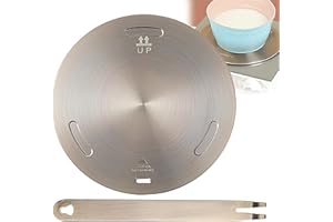 CHSG Piastra Per Diffusore Di Calore, Piattello A Induzione In Acciaio Inox, Adattatore Piano Induzione, Manico Rimovibile, Per Padella, Pentole Da Caffè, Piano Cottura Da Cucina(24cm)