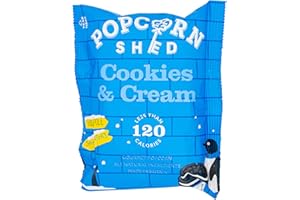 POPCORN SHED Cookies & Cream Popcorn Snack Pack, 1 x 24g Bag, Handcrafted, Natural & Vegetarian Lunch Box & Low Calorie Movie Night Snack