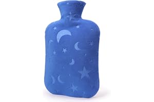DICEVER Hot Water Bottle with Soft Cover, 2L Hot Water Bag for Menstrual Cramps, Neck and Shoulder Pain Relief, Hot and Cold Therapies, Hand Feet Warmer, Blue