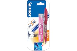 Pilot Frixion Ball – Set 1 Penna + 3 Ricariche Inchiostro Gel Termosensibile, Punta Media Rosa, 4 Unita' (Confezione da 1)