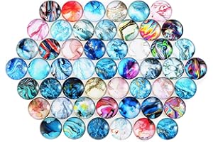 Kinsinder 100 cabujones de vidrio decorativos de 25 mm granulados de semicúpula de vidrio redondo Cabujones para hacer joyas de fotos, manualidades, patrón de rayas coloridas