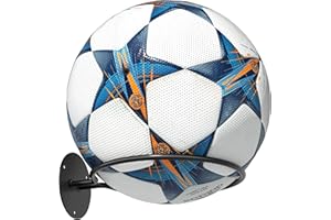 jockcaras Ball Display Halter: Schwarzer Wand Mount Fußball, Rugby, Basketball Speicher Rack Balltaschen