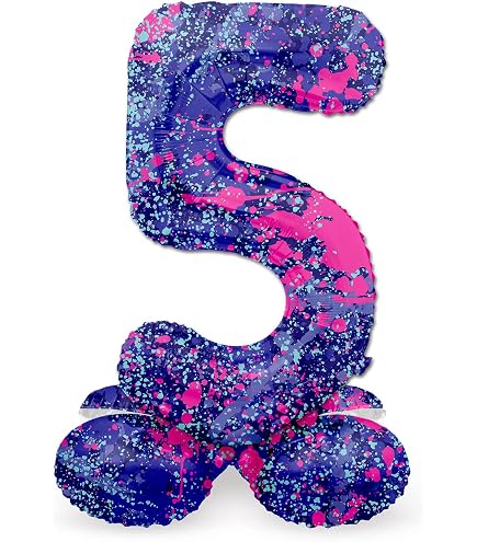 Folat 63977 Palloncino di alluminio Numero con Base Figura 7 Colorful Dots Multicolore 72 cm - decorazione palloncino per compleanno, anniversario, non è necessario l'elio