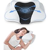 HOMCA Memory Foam Neck Pillow for Sleeping | 60 x 40 x 1 cm, Ergonomic Pillow for Side Sleepers, Mouth Up and Mouth, Medium F
