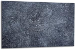 TMK ARTDEKO TMK | Piastra di copertura per fornelli, 80 x 52 cm, 1 pezzo di copertura per piano cottura a induzione, protezione paraspruzzi in vetro, tagliere decorativo, ardesia
