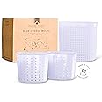 Country Trading Co. Cheese Press Basket Moulds - Set of 3 for Home Cheesemakers - Quality Italian 1.5kg and 2 x 1kg Makers for Colby Gouda Cheddar Blue or DIY Organic Vegan Nut Cheese