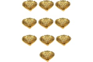 Wonder Care,Lámparas de aceite de metal dorado para uso en interiores Lámpara Diya para decoración india Pooja,Regalo de inauguración de la casa,Decoración navideña Diwali (Diya-10 piezas)