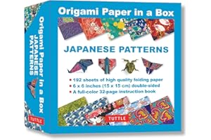 Origami Paper in a Box - Japanese Patterns: 192 Sheets of Tuttle Origami Paper: Origami Paper Printed With 10 Different Patterns: Book of 4 Projects: ... 32-page Instructional Book of 4 Projects