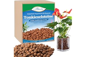 Riare 20L Blähton Für Pflanzen Organische Blähtonkiesel Hydrokultur Granulat Tnkugeln Pflanzen Tongranulat für Zimmerpflanzen Topfpflanzen Orchideen und Andere Gartenutensilien (20L)