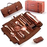 Eligara Cocktail Gift Set 17 Pieces Bartender Kit Bag Professional Bar Set Bartender Kit Portable Bar Bag with Strap for Home
