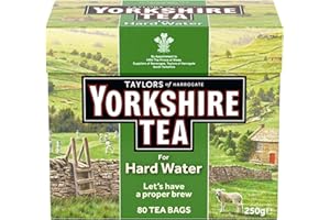 Yorkshire Tea do Twardej Wody - Odświeżająca, Mocna, Czarna Angielska Herbata do Obszarów z Twardą Wodą - Odpowiedzialnie Pozyskiwana - 80 Torebek
