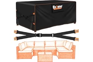 Enzeno Large Garden Furniture Covers Waterproof,300x250x100 Outdoor Furniture Set Covers,500D Heavy Duty Patio Furniture Cover,New Upgrade X-shape windproof design for Chair and Table Rattan Sofa.