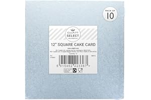 Culpitt Select 12" 3mm Square Cake Boards, 3mm Double Thick Cards For Celebration Desserts, Birthday Treats, Cupcakes, and More! 12 Inch, Pack Of 10