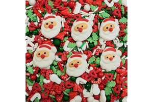 HOMIPOOTY Edible Christmas Decorative Candy 6 Santa Claus and Christmas Elements Candy Cake Cupcake Ice Cream Dim sum Decorative Candy Sprinkle Cake Topping