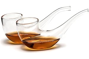 Ckb Ltd® - Set di 2 bicchieri da degustazione per brandy a forma di pipa, con boccaglio stretto per accentuare il sapore, capienza: 75 ml